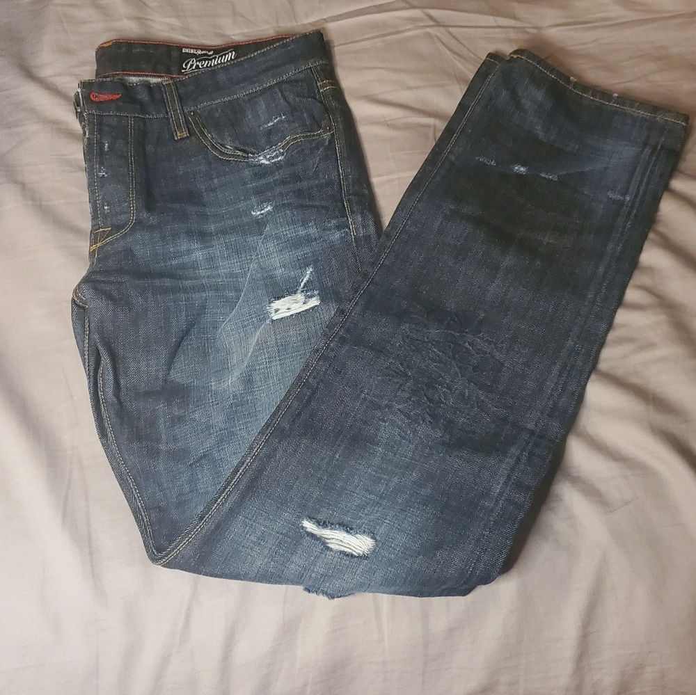 DNINE reserve dark ripped Mens jeans